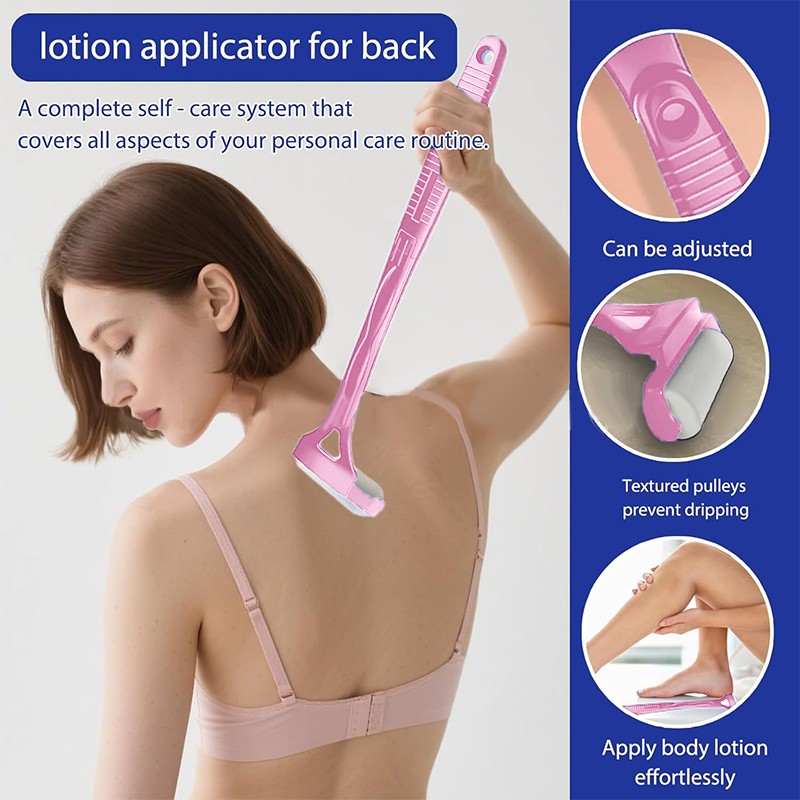 Pink Lotion Applicator Self Sunscreen Ointment Tanning Back Applicator Stick