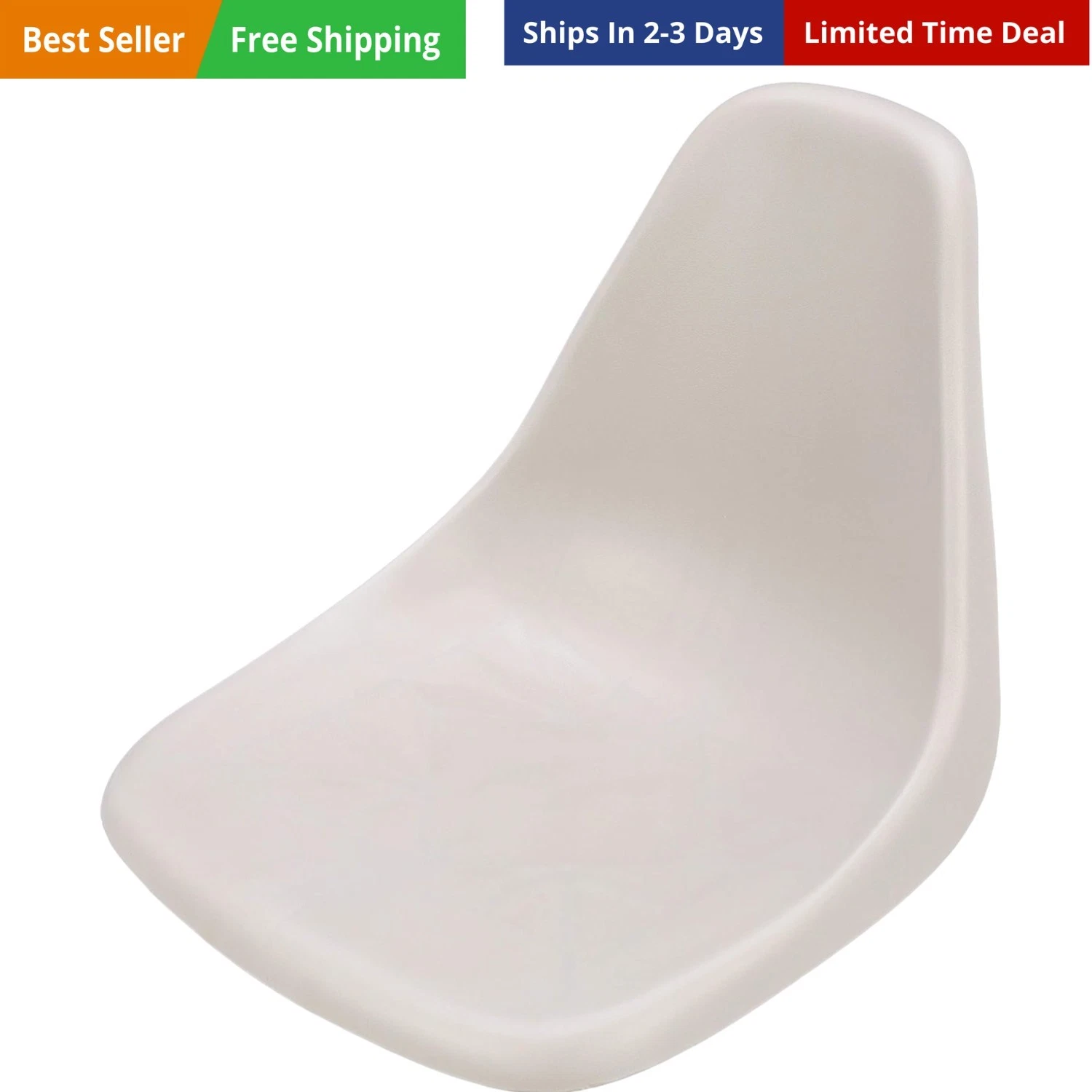98390GY Molded Bucket Seat, 1-Piece Molded Plastic, with Mounting Screws, Gra...