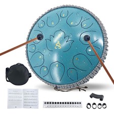 New Rain Drum for Outside Garden, 13 Inches 15 Notes Tongue Drum,C Major