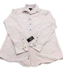 Alfani Mens Slim Fit Dress Shirt in White Pink 16 16.5 32 33