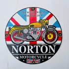 Vintage Norton Motorcycle Porcelain Enamel Advert Sign 11.75" Single Sided