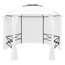 Garden Marquee with Curtains 360x312x265 cm – White, 180 g/m²