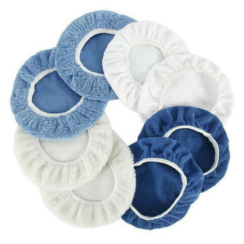 8PCS 9-10 Inch Polishing Waxers Bonnet Set Polisher Pad Cover Buffing Tool W9B9