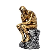 The Thinker Statue Figurine Thinking Man Resin Decor Sculpture () Bronze