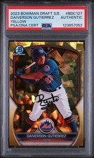 2023 Bowman Draft Sapphire Daiverson Gutierrez Yellow Refractor /75 PSA DNA AUTO