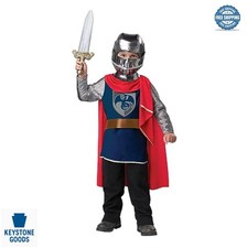 Boys Knight Costume Toddler Tunic Cape Belt Foam Helmet Removable Grill Sword
