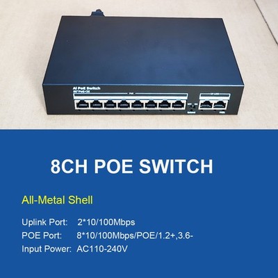100Mbps/1Gbps POE Switch, 4-port/8-port,48V Power Supply for NVR security camera