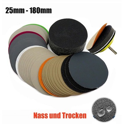 Nass und Trocken Schleifscheiben 25-180mm Klett Exzenter Schleifpad 60P - 10000P