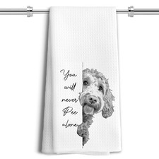 LUKIPOM Funny Goldendoodle Dog Hand Towels, You Will Never Pee Alone Funny Ba...