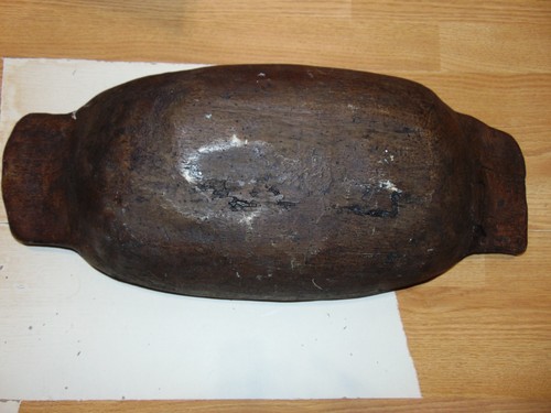 Vtg Antique Wood 2 Handled Dough Bowl Trencher Primitive Farmhouse 23 1/2" long - Bild 2 von 12