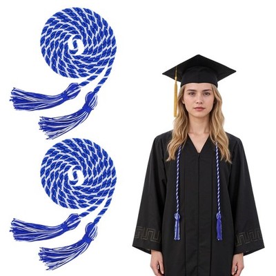 2pcs Graduation Cords Gold Honor with Tassel 2026 67'' Long Blue
