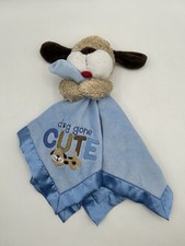 Carter's DOG GONE CUTE Security Blanket Baby Lovey Blue Puppy Dog Satin
