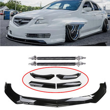 Front Bumper Lip Splitter Spoiler Glossy Black For Acura Tl Strut Rod Body Kit