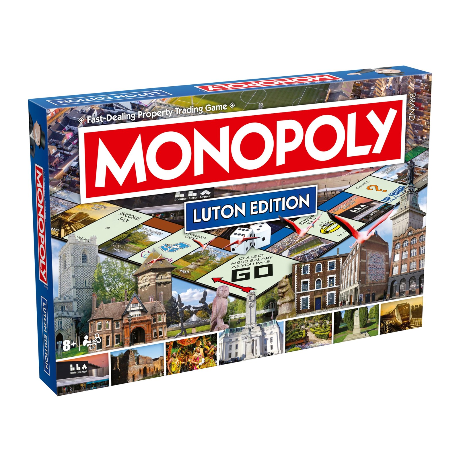 Winning Moves Luton Monopoly Board Game, Advance around One Size, Multi-color