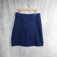 SEASALT SKIRT SIZE 12 NAVY CORD DOVETAIL SKIRT. KNEE LENGTH A LINE LINED