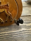 Vintage Wooden Fawn Plaque Bambi Style Circular Cutout Painted Kitsch 1950s — photo 7
