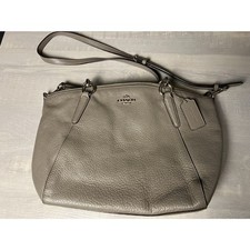 Coach Kelsey bag in gray pebble leather