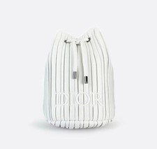 Dior Beauty Cosmetic Makeup Bag   White/Beige Drawstring Pouch New with Box