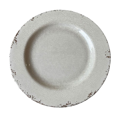 Williams-Sonoma "Rustic" Ivory-Brown Melamine 10.88” Dinner Plates Set Of 3 - Picture 3 of 8