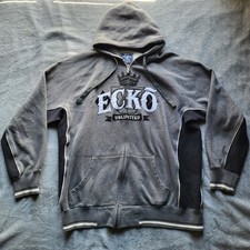 Ecko Unltd. Men's 2XL Gray Full Zip Hoodie Sweatshirt Vintage Y2K Skater