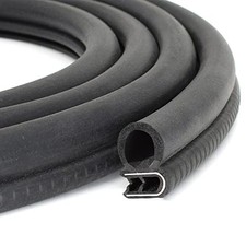 Rubber Edge Trim 23Ft, Fits 1/16"-2/25" Edge Black Fit 1/16 Inch Edge 23Ft 