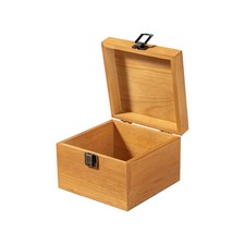 Vintage Wooden Storage Box Container with Hinged Lid and Front Clasp