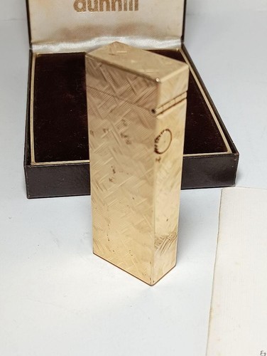 Used Dunhill Gas Lighter XB427 Gold Color Ignition Product w/ Box - Picture 3 of 12