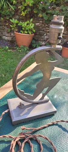 1930s Original Art Deco Table Lamp - Chrome Over Brass - Picture 4 of 7