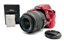 Excellent Nikon D3300 DSLR Red w/ 18-55mm Lens, Battery Charger JAPAN