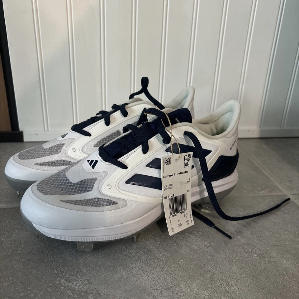 NEW sz 7.5 Womens adidas adizero PureHustle Softball Metal Cleats Shoes IG7128 - Image 2 of 4