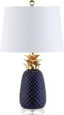 JONATHAN Y JYL4019A Pineapple 23" Ceramic LED Table Lamp 23.0 in, Navy/Gold