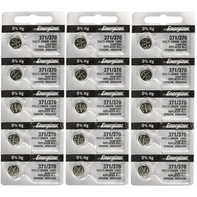 15 Energizer 371/ 370 SR920/W/SW Silver Oxide Watch Battery**