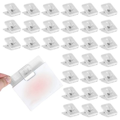 Practical Clear Square Shape Small Clips Strong Hold Home Office Organization