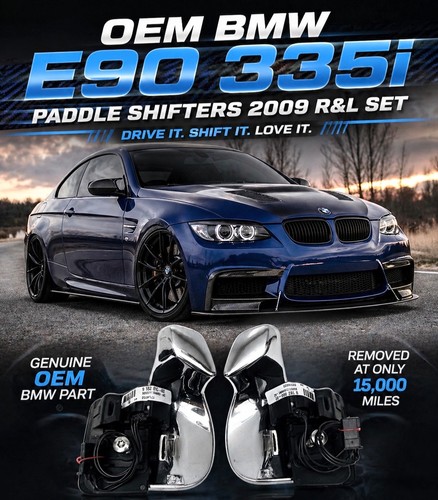 OEM BMW E90 335i Paddle Shifters 2009 R&L Set, w/ Hardware Low Miles - Nice