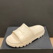 Sandalias Coach Jesse Marfil Deslizables Zapatos Tacones Planos Bombas 10, 11 NUEVO