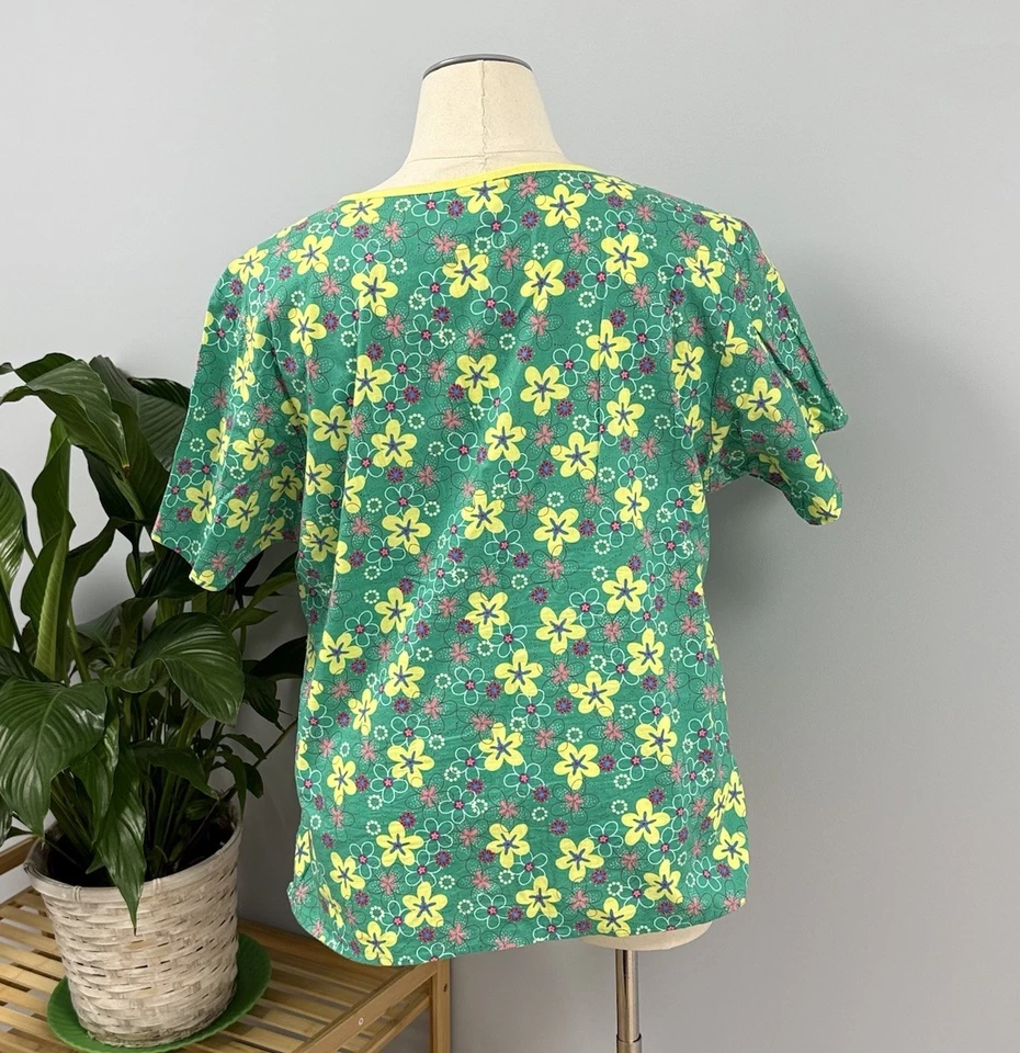 Dickies скраб Топ XL яркий многоцветный ретро цветочный насмешливый надежном скрабы хлопок - Изображение 2 из 4