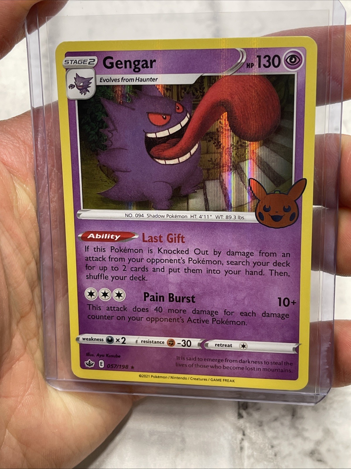 Carta Pokémon Gengar 057/198 – Holo Rara E Reverse Holo – Spada E Scudo: Regno Agghiacciante – Espansione Da Collezione - 4