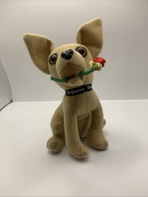 VTG Applause Taco Bell Yo Quiero Chihuahua Dog with Rose Plush 7'' Tall Dog 