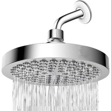 6 Inch Shower Head High Pressure Waterfall Bathroom Showerhead Adjustable Angles
