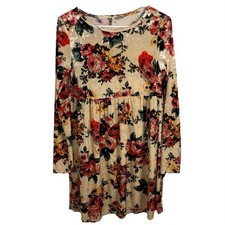 Babydoll Dress Cream Floral Velvet XS Whimsigoth Fairy Cottagecore Romantic