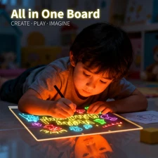 16.2-Inch LED Note Board with Colors, Led Drawing Board for Kids, Light Up Ac...