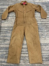 Vtg OshKosh B'Gosh Insulated Coveralls Mens 42R Tan Duck Workwear USA Union Made