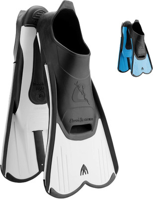 Short Full Foot Pocket Swim Fins for Pool or Sea Training, Lightweight, Made in
