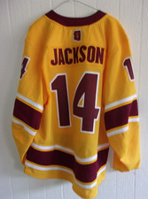 ARIZONA STATE Ty Jackson game-worn gold #14 Adidas hockey jersey 2022-24 seasons