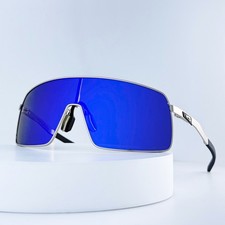 Oakley Sutro Ti OO6013 Sunglasses Silver Titanium Frame Deep Blue Lens