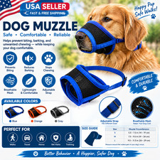 Muzzle Mesh Dog Pet adjustable strap anti bite bark chew Safety soft breathable
