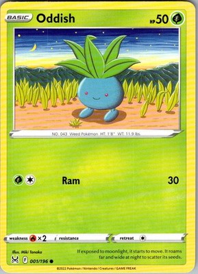 Oddish Lost Origin 001/196 Common Pokemon Near Mint