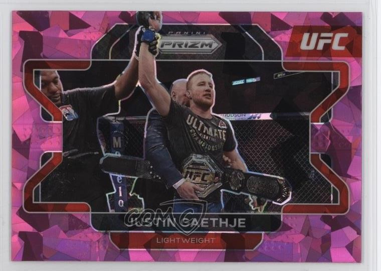 2022 Panini Prizm UFC Pink Ice Prizm Justin Gaethje #44 05ri