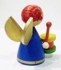 Steinbach Erzgebirge Germany Angel Drummer Girl Drum Wooden Wood Vintage Figure — photo 8