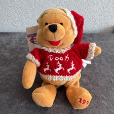 Disney Winnie the Pooh Bean Bag Plush "Winter Sweater Pooh" 1999 Bear 8 inches